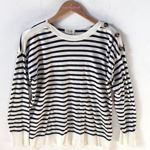 Orange Creek striped long sleeve sweater, Size: L
